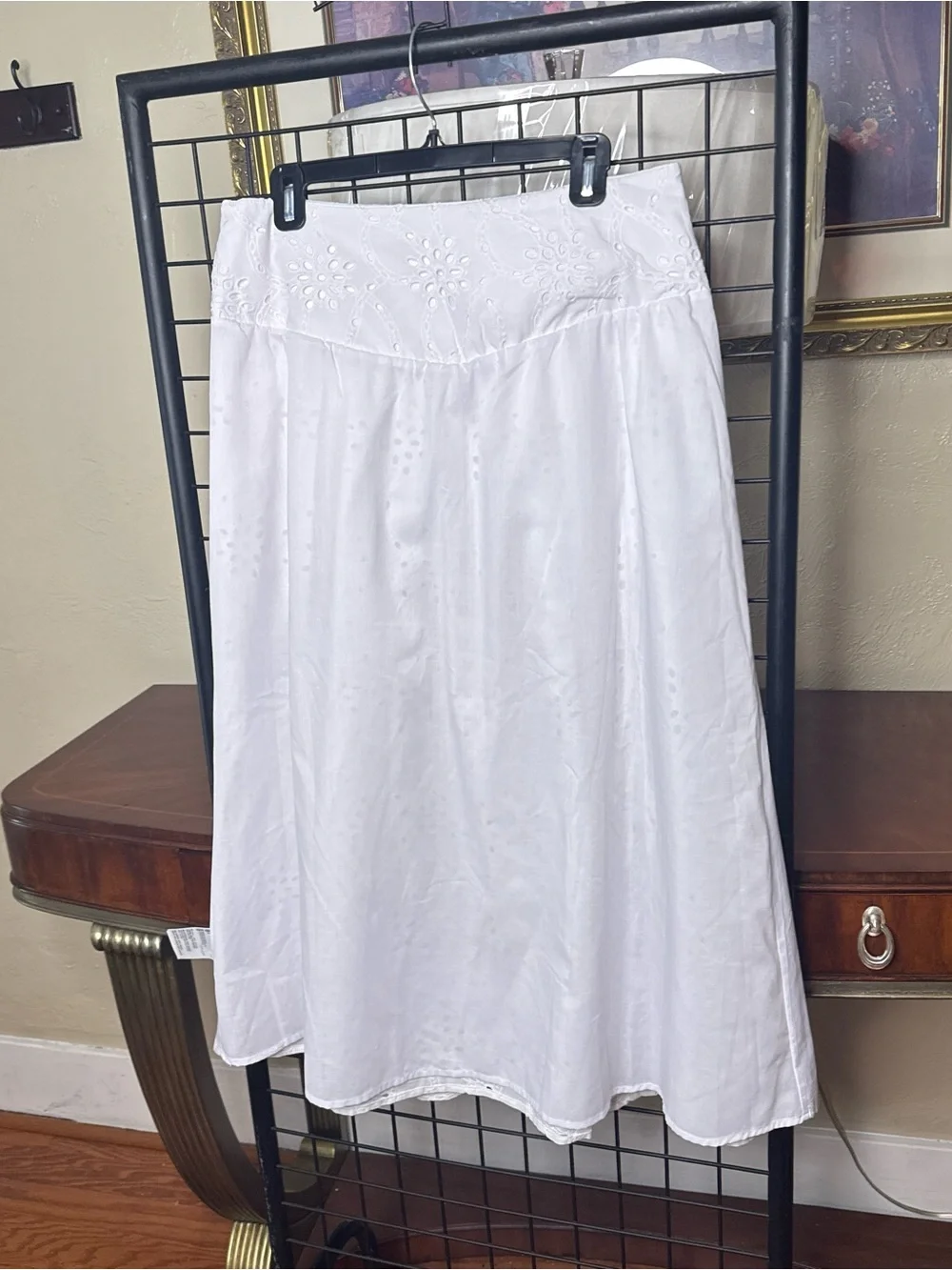 ❤️And Now This NWT White Eyelet Midi Skirt.  Size L.